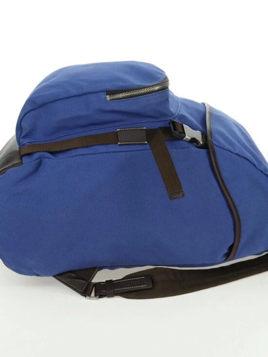 PRADA Backpack Canvas Blue Silver Auth 176786 main image 15